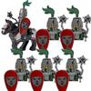 MOC Medieval Lion King Castle Knight Building Blocks Figure Accessories War Horse Cavalry Warrior Crusaders Toy Gift Bricks N029