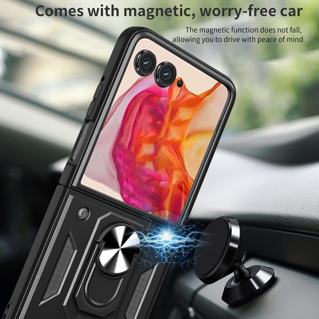For Motorola Razr 60/Razr 50 5G Case with Slide Camera Lid PC+TPU Kickstand Phone Cover