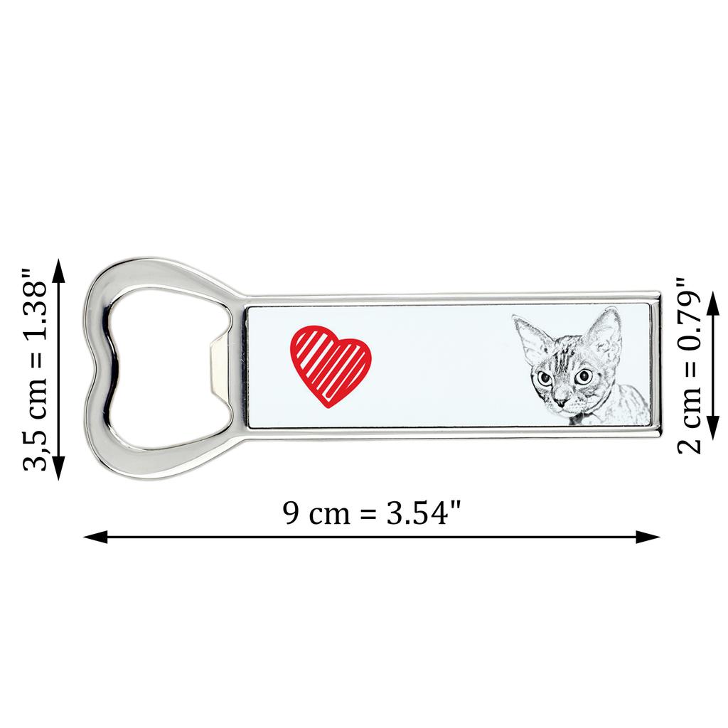 Devon Rex – Bottle opener with a cat, personalized fridge opener | Art-Dog
