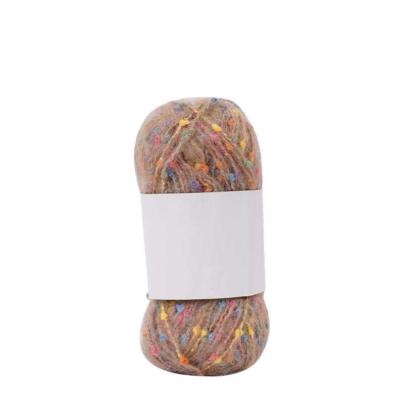 Regnbågsfärgad prickig mohairgarnboll Mjuk Handstickad Garnbeklädnad Bekväm För DIY Halsduk Tröja Sjal Kappa Virkning