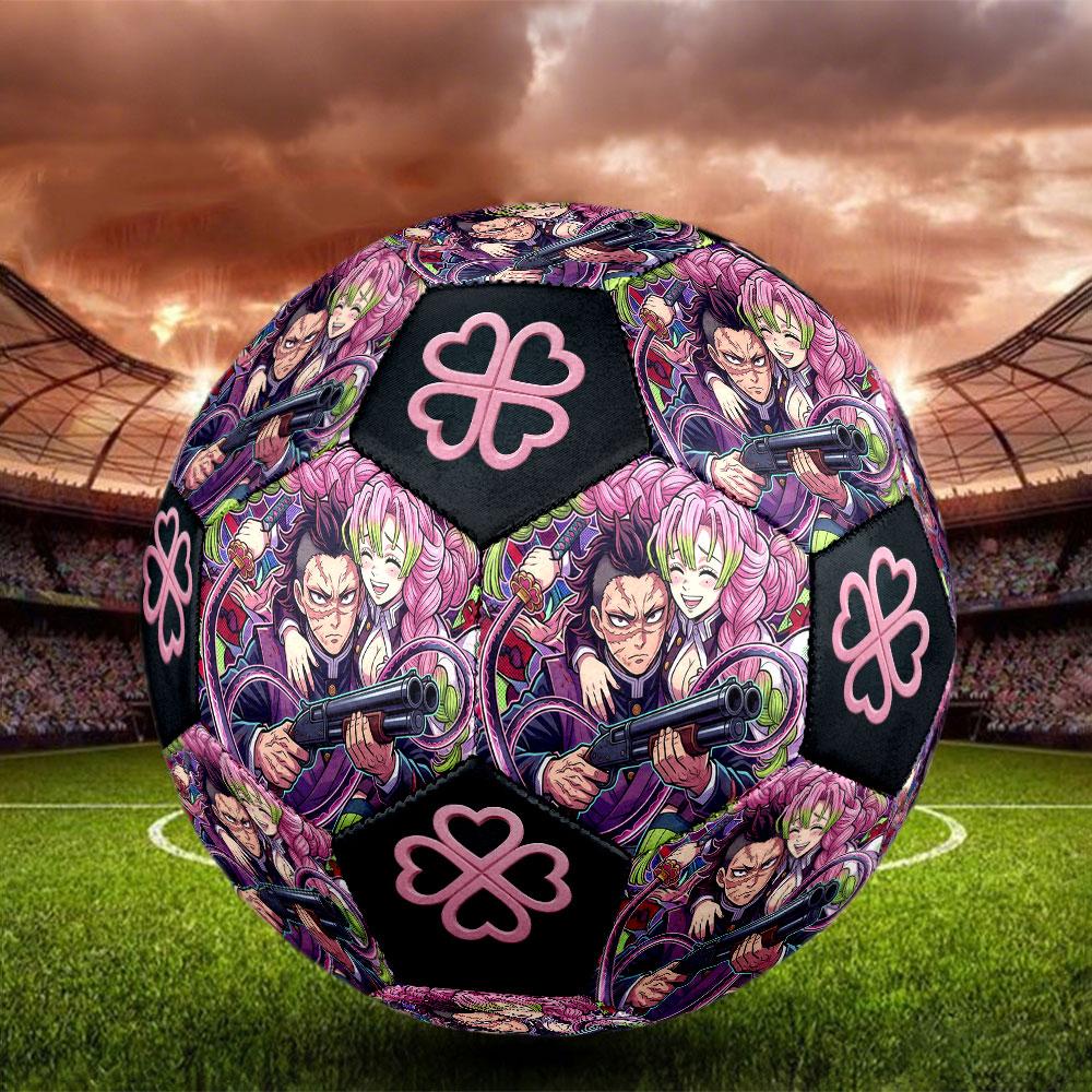 1pc Demon Slayer Kimetsu No Yaiba Soccer Ball Size 5 Indoor Soccer Ball Fashion Colorful Backyard Game - Great For Sports Fans Gift HE38