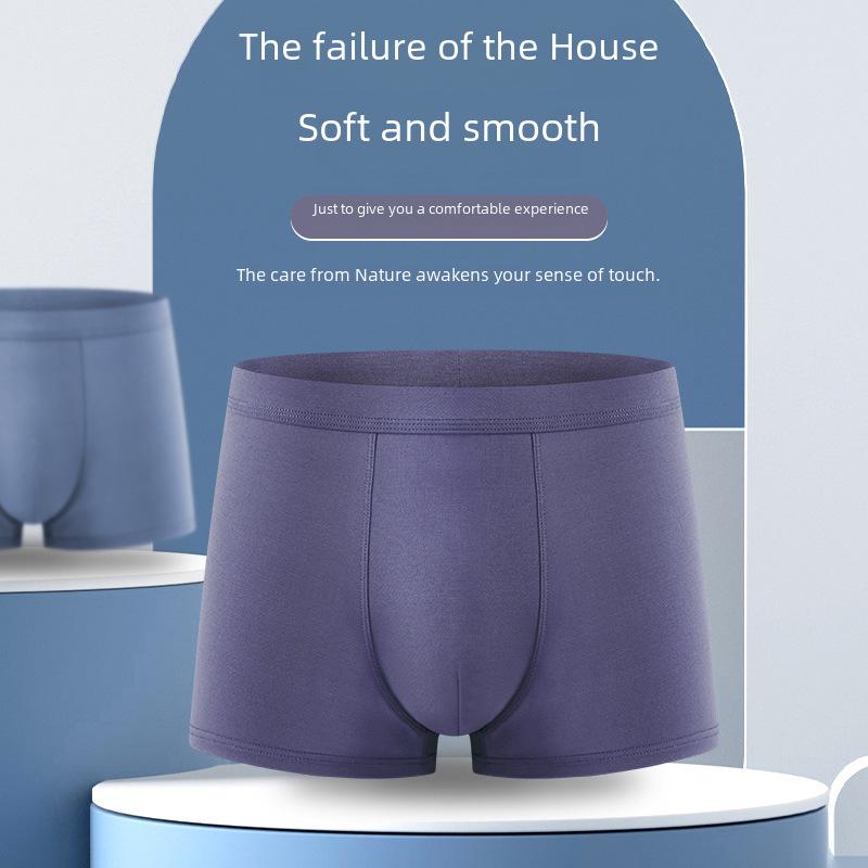 Men's Mid-Waist Modal Boxer Briefs with U Convex Design