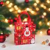 Merry Christmas Gift Bags with Handle High-capacity Foldable Storage Handbag Non Woven Cartoon Print Santa Elk Party Supply TMZ