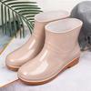 Rain boots women's low tube non-slip fashion kitchen women's rain shoes short tube fashion water shoes beef tendon sole adult water shoes