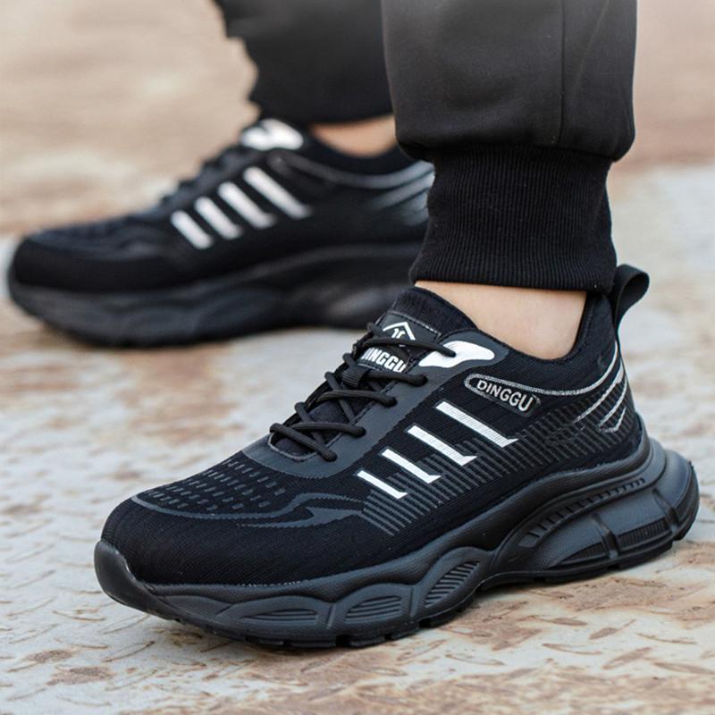 

men s casual steel toe covers work safety shoes summer breathable tooling security boots factory worker sneakers safe footwear 275 чёрный