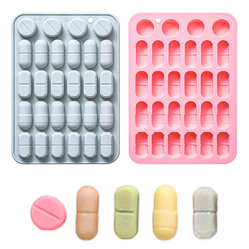 Pill Shape Silicone Molds, Pill Shape Themed Baking Moulds For Chocolate, Ice Cube, Cake, Dessert, Candy, Mousse, Pastry
