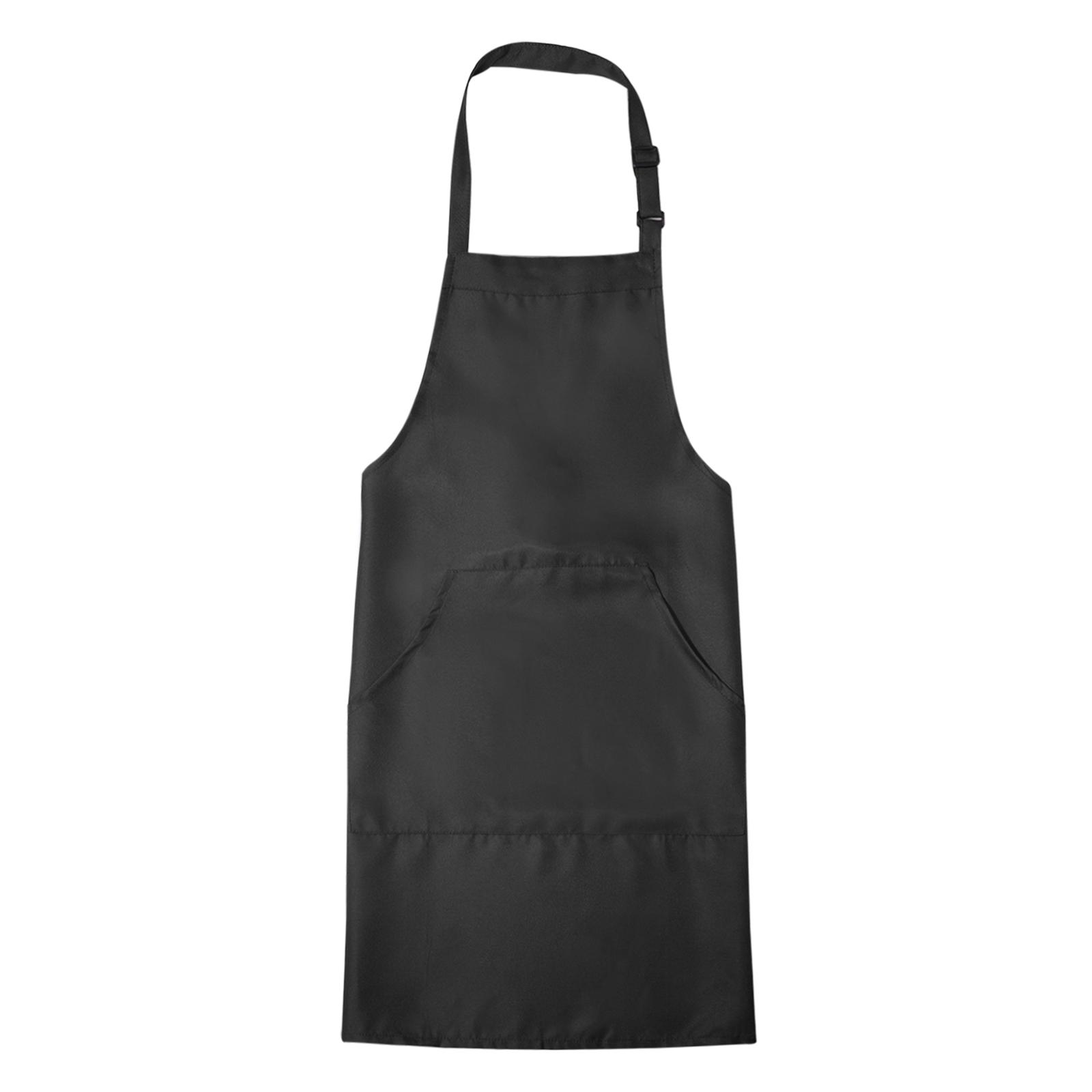 

Kitchen Cooking Aprons 82x68cm Adjustable Bib Waterproof Long Ties Chef Apron with 2 Pockets for Men Women Chef, Navy Blue чорний