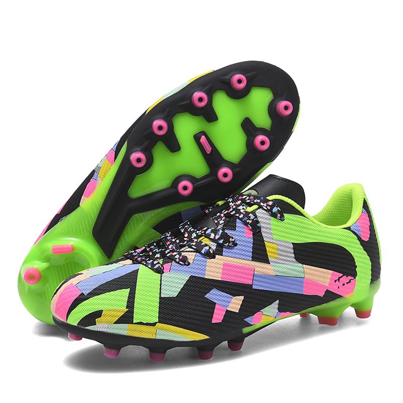 Men's Low-top Football Boots Large Size Long Nails PU Leather Boys Soccer Shoes Nailing Anti-slip Football Boots
