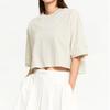 Women Embossed LeTTering Oversized T shirT