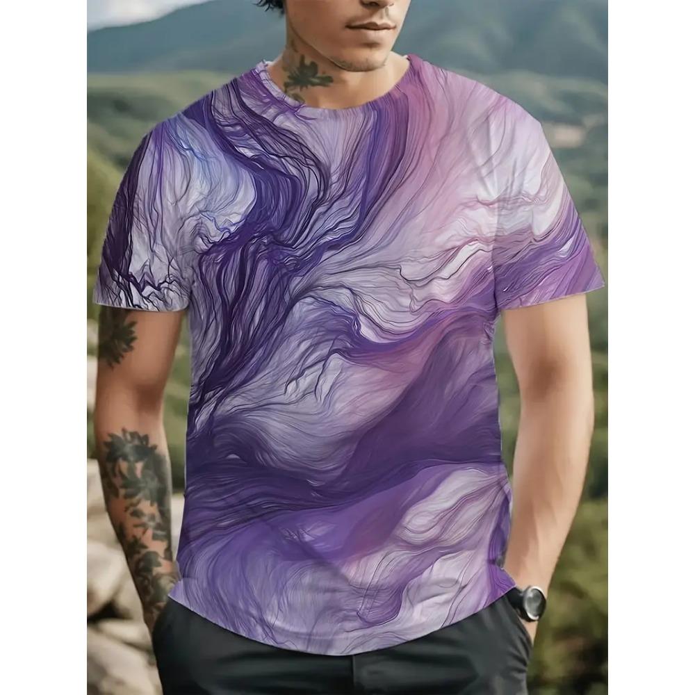3d Printed Abstract Pattern Men T-Shirt Colorful Unisex Hip Hop T Shirt For Men Summer Casual Round Neck Short Sleeve