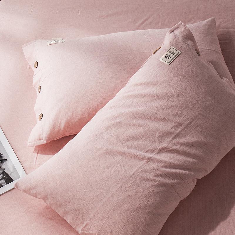 Zestaw 2 poszewek na poduszkę pojedynczą z czystej bawełny i lnu z wewnętrznym wkładem w całości bawełnianym, 48cm x 74cm