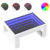 Stolik Kawowy Z Led Infinity, Biały, 70X53X30 Cm