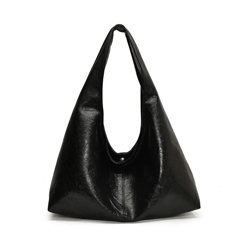 Large Capacity PU Leather Hobo Underarm Bags Autumn Winter Shoulder Bag for Women 2026 New Trend Y2K Handbags and Purses Tote