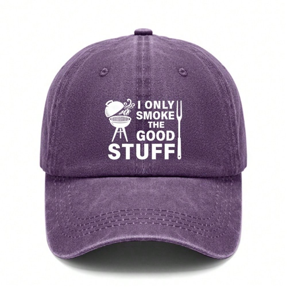 Grill Master Baseball Cap - I Only Smoke The Good Stuff Print Adjustable Unisex Polyester Casual Outdoor Sports Hat For Bbq Lovers Dads Gift