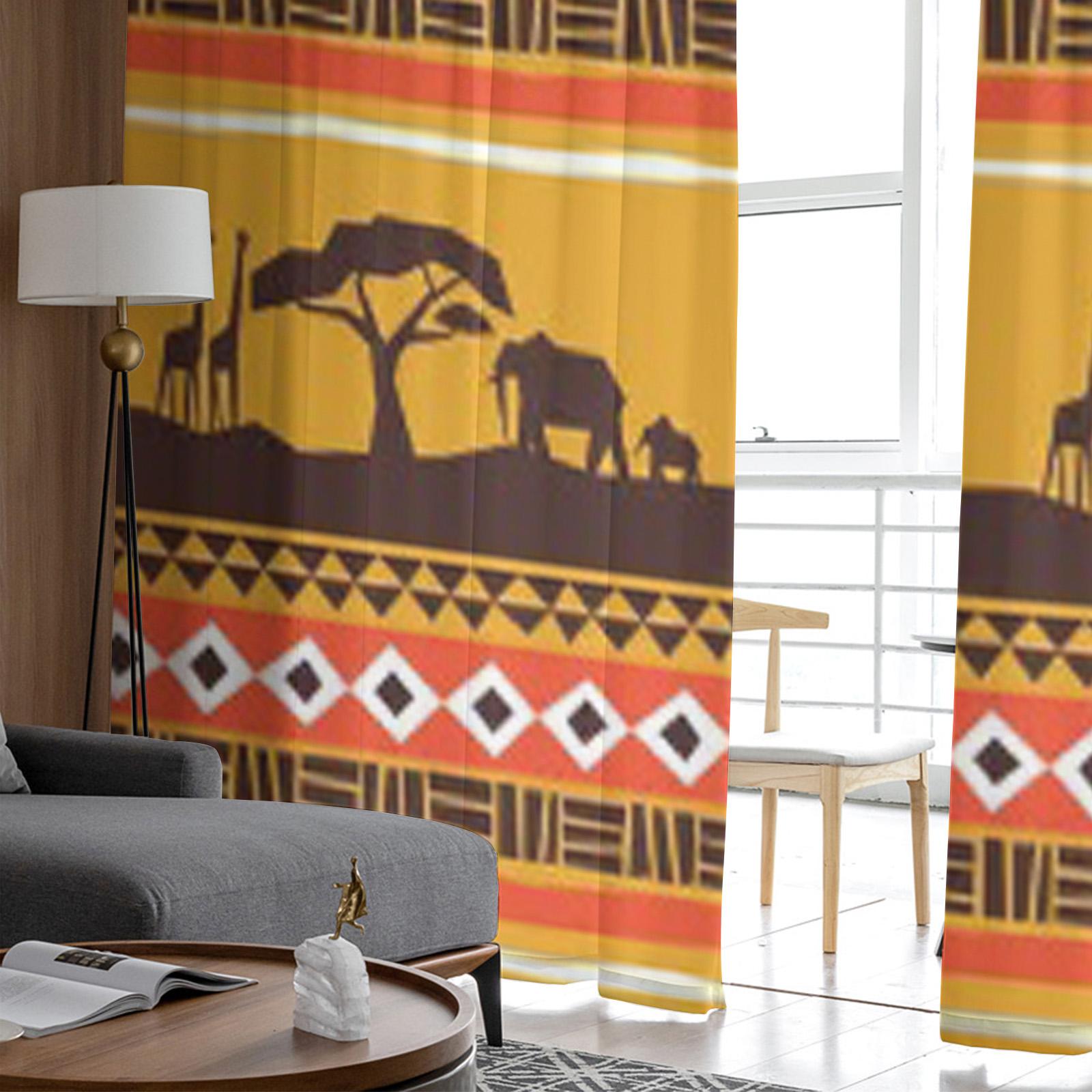 Тюлевые прозрачные шторы с африканским художественным узором для украшения гостиной — фото 3