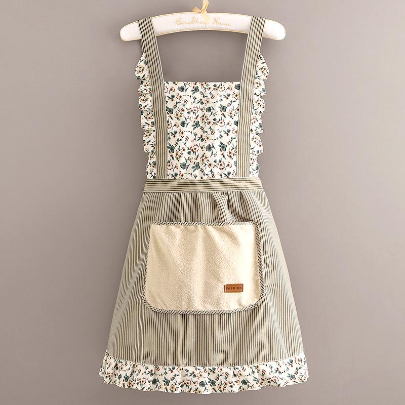Women's Long Sleeve Canvas Apron - Breathable, Stain & Wear-Resistant Cooking Coveralls for Home Kitchen