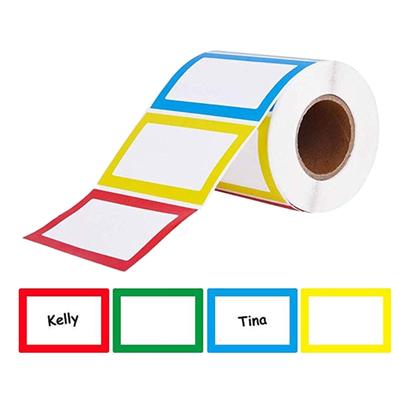 Name Label Stickers Colorful for Rim Rectangle Name Stickers Envelops Tags Essential Oil Milk Bottle Cup Kitchen Office