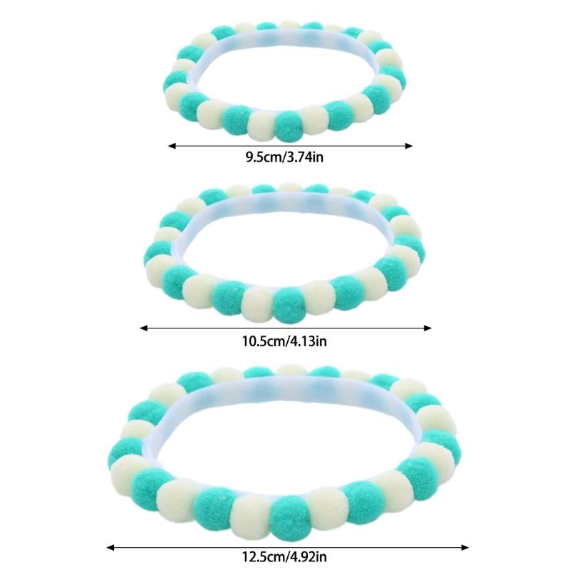 Set of 5 Soft Plush Cats Collars with Colorful Pompoms for Cats Dogs Birthday Party Cats Neckwear Festival Pet Collars