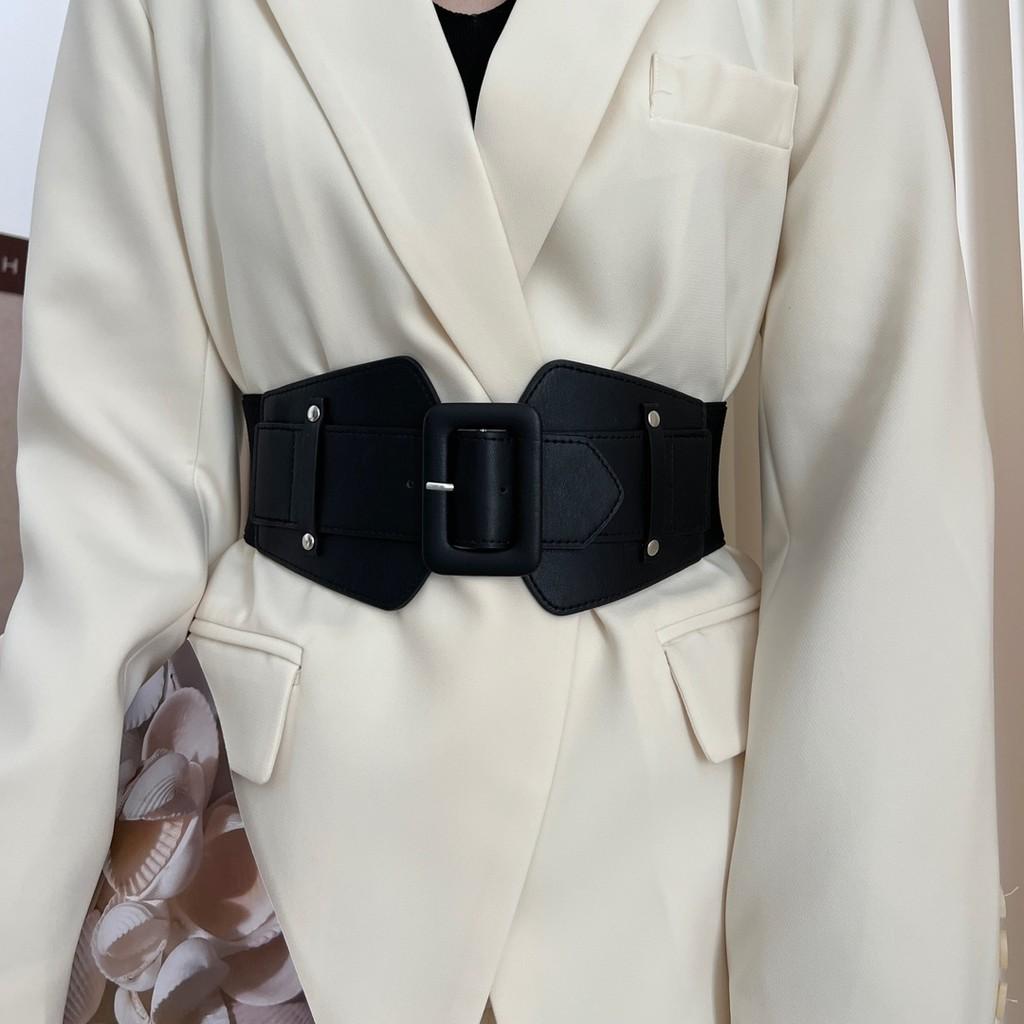 Chic Wide Elastic Waistband For Women Soft Faux Leather Versatile Fashion Accessory