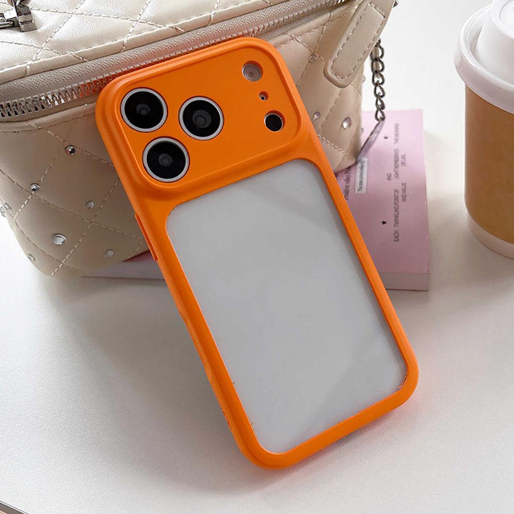 Shockproof Bumper Clear Candy Color Large Window Case For iPhone 17 16 15 14 13 12 11 Pro Max Plus Transparent Acrylic Cover