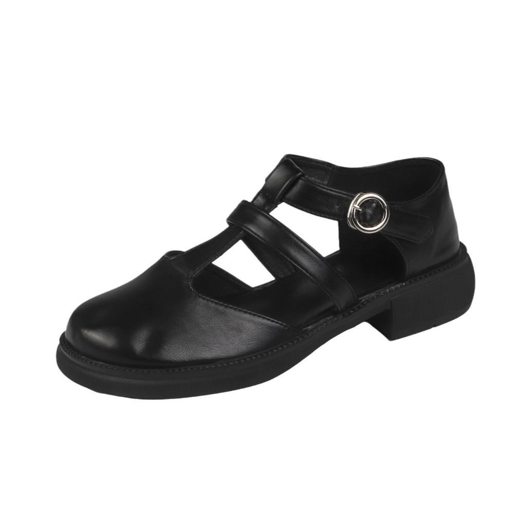Women's shoes summer women's 2025 French not tired feet single shoes fashion Roman hollow Mary Jane shoes women's bag head sandals