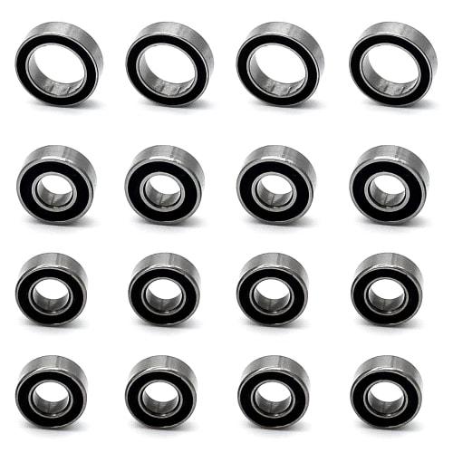 16-Piece RC Ball Bearing Kit (5x10x4mm, 5x11x4mm, 8x12x3.5mm) with Rubber Seals for Tamiya TT-02 TT02 1/10 RC Parts
