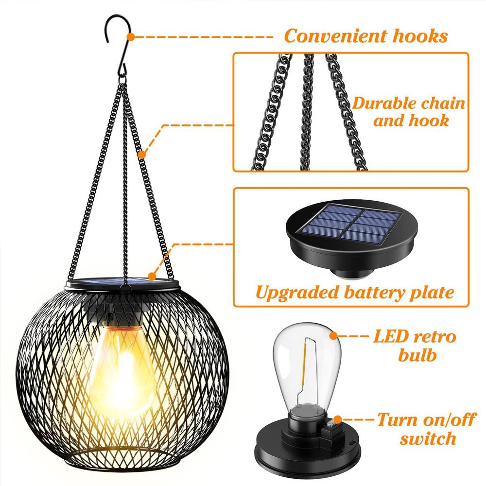

Solar Lantern Led Light Warm White Garden Lamps Auto On/off Sensor Lights Outdoor Waterproof Patio Yard Decoraiton Hanging