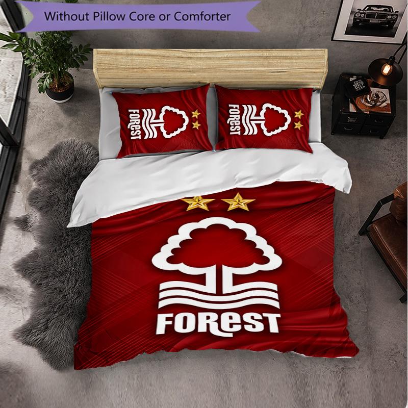 Biancheria da Letto a Tema Nottingham Forest Set 3 Pezzi Copripiumino Biancheria da Letto Decorativa per Stanza Adolescenti Decorazione Casa