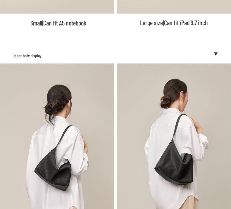 Qiu Zhen Genuine Leather Hobo Bag – Versatile, High-End Shoulder Bag for Women