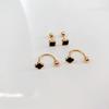 Compact U-shaped Titanium Ear Cuff: Stylish Four-Leaf Clover Screw-On Earrings with Anti-Loss Design