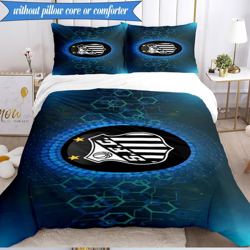 3PCS Fc Crest Design Printed Soft Bedding Set,Including 1pc Duvet Cover And 2pcs Pillowcases Perfect for Bedroom, Dormitory, Fan gift