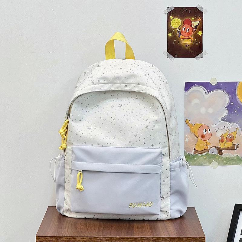 Schoolbag High-value schoolbag Female college student Large capacity Mori print cute backpack Junior high school student lightweight travel backpack