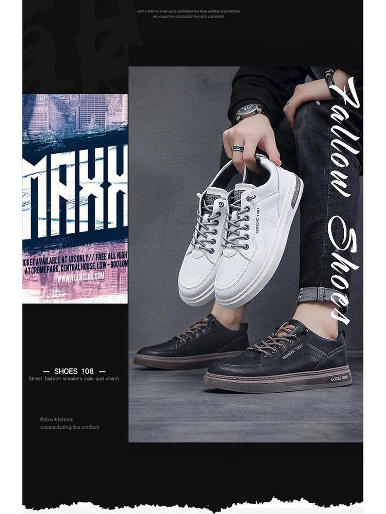 Herr Vår Vita Andningsbara Canvas Sneakers - Mångsidiga Casual Skor med Tjock Sula i Koreansk Stil