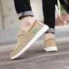 Herren Outdoor Canvas Schuhe Graue Sneaker Fahrschuhe Lässige Khaki Schuhe mit breiter Spitze für Weiter Übergröße