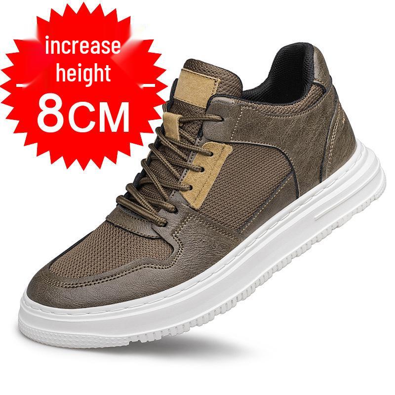 Men s 8cm Invisible Height Increasing Breathable British Style Sports Casual Shoes 45