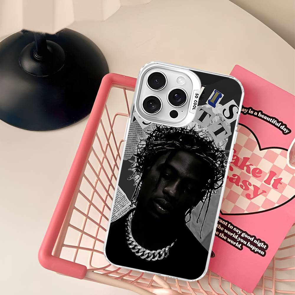 T-Travis S-ScottS Singer For Iphone 15 14 13 Plus 17 16 12 11 Pro Max Matte Colored Silver Luxury Phone Cover