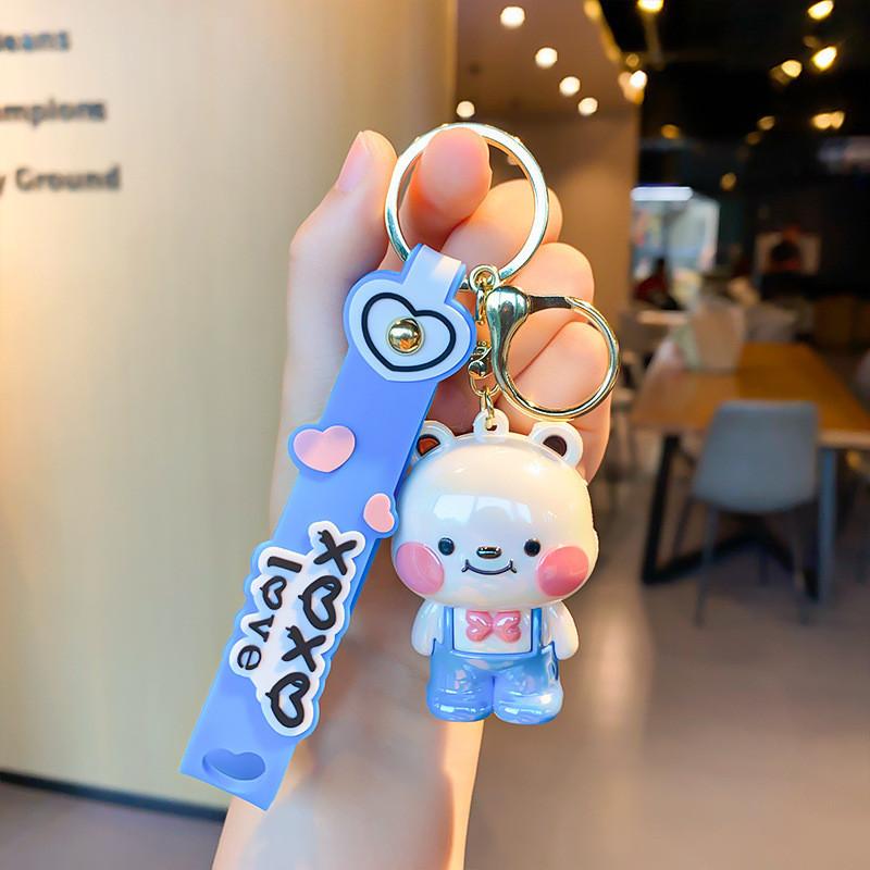 

Cute Soft Pvc Bear Keychain For Couples And Friends In Multiple Colors синий