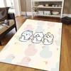 Usagi Flannel Pattern Square Carpet,Area Rug,Carpet Rug for Living Room Bedroom Sofa Playroom Decor,Non-slip Floor Mat