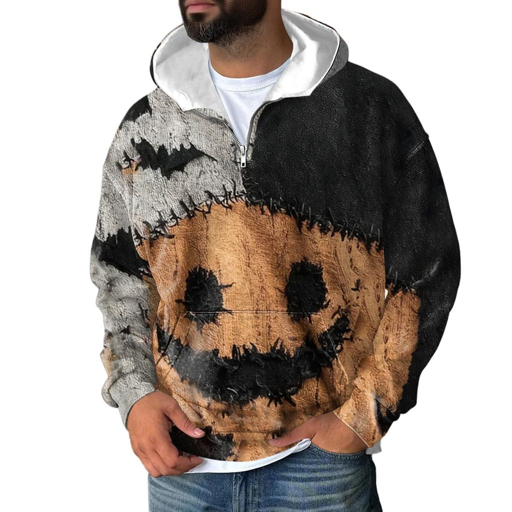 Men Zipper With Pockets  Vintage Hoodies Casual Sweatshirts Lightweight