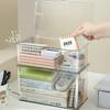Transparent Acrylic Desktop Organiser Box Flips Lid for Quick Access and Organized Items for Desk Organization