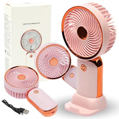 Mini Fan Desk Fan Portable Usb Rechargeable Pink Gold Rose