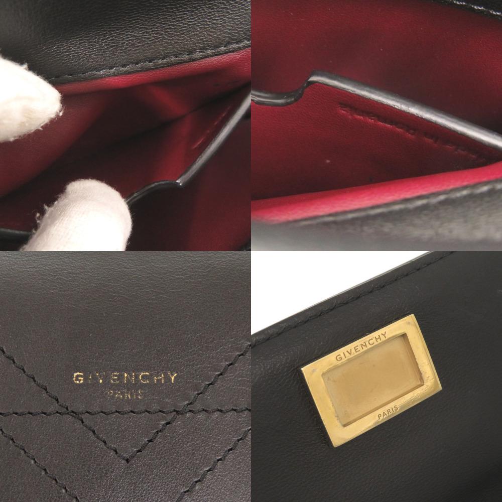 Used AUTHENTIC GIVENCHY 2WAY Eden Mini Shoulder Bag Black Leather