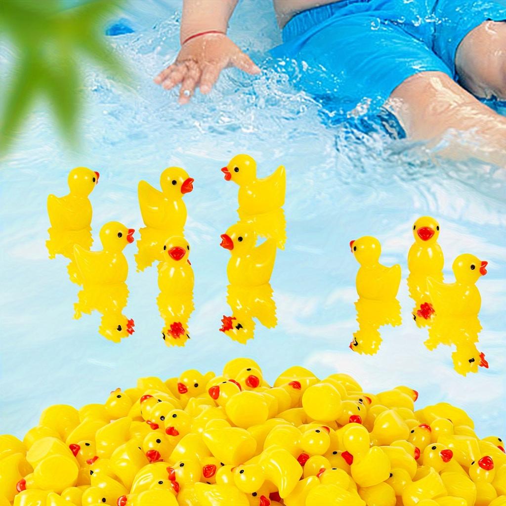 1000Pc Resin Miniature Ducks Tiny Dollhouse Yellow Duck Figurines For Fairy Garden Aquarium Potted Plant Diy Craft Decor