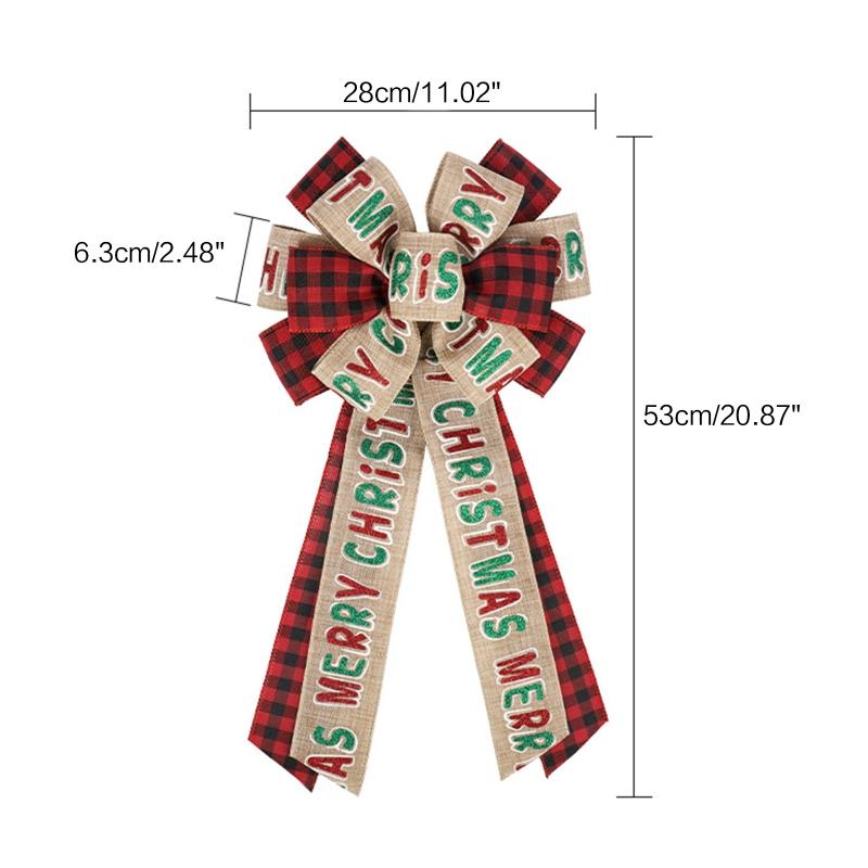Traditional Christmas Tree Top Large Bow Multi Color Outdoor Indoor Decorations