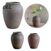 Support de Plante Texture Pierre Vieillie Vase Rond Rétro en Céramique, Petit Pot de Plante Hydroponique, Ornement Décoratif Style Rustique Pièce Maîtresse de Table