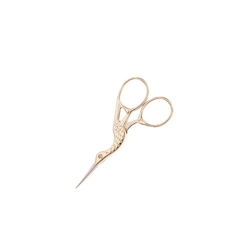 Crane-Shaped Stainless Steel Scissors for Retro Paper Cutting and Handmade Cross-Stitch