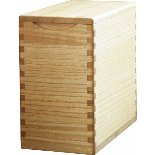 Hoxo Modern Paulownia Wood Rice Container, 10kg Capacity, with Measuring Scale, 1210004