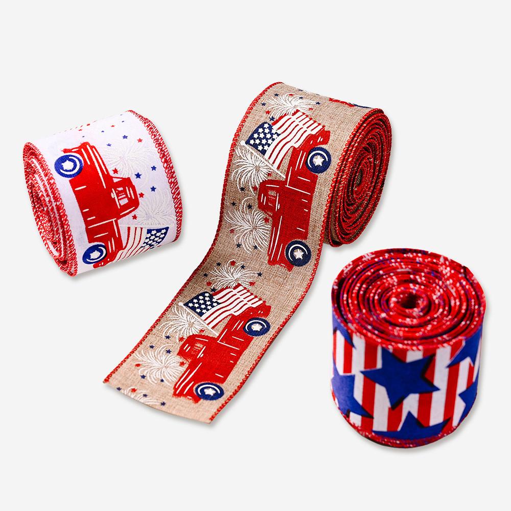 Colorful Independence Day Car Print Ribbon 6 Meter Decorative Ribbon For Festive Home And Store Gifts