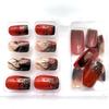 24 pcs/set Press on Nails Long Red Star Nail Girls Sexy Nail DIY Bridal Tip Daily Reusable Sexy Fake Nails Art For Women Decoration