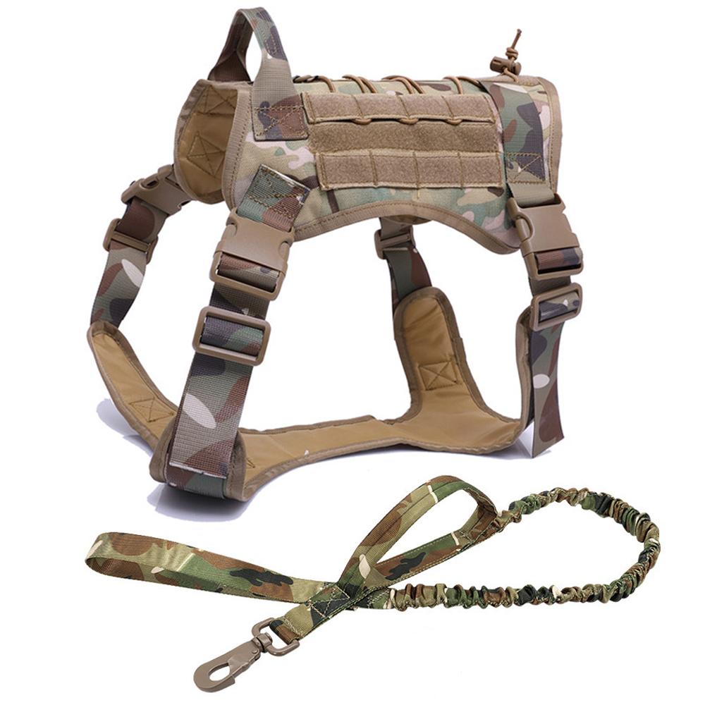 Tactical Dog Harnesses Pet Training Vest Military Dog Harness Leash Collar For Small Medium Large Dogs Walking Hunting
